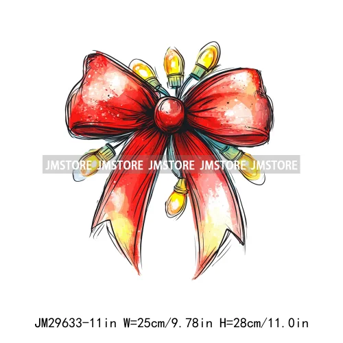 Gingerbread Reindeer Red Coquette Bow Girly Christmas Vibes Iron On DTF Transfers Stickers Ready To Press For Sweatshirt Bags