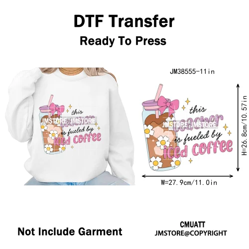 Trendy In My Girls Era Teacher School Good Vibes Quotes Iron on DTF Washable Transfers Stickers Ready to Press for Textile Bags