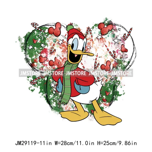Cartoon Animal Character Merry Christmas Holiday Season Iron On DTF Transfer Stickers Logos Ready To Press For Hoodies