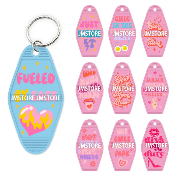 Good Moms Say Bad Words High Quality WaterProof UV DTF Sticker For Motel Hotel Keychain Positive Motivational Saying