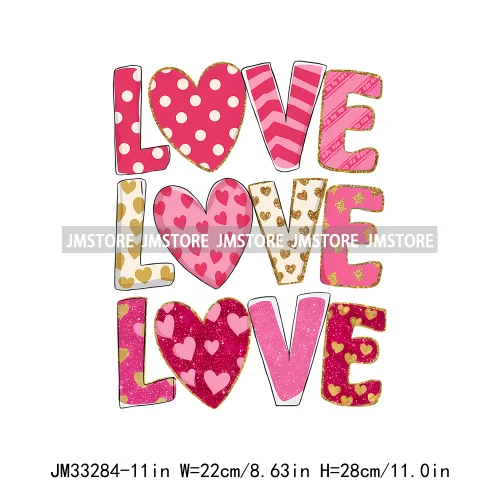 Colorful Love Heart Lips Coquette Happy Valentine's Day Iron On DTF Heat Press Transfers Stickers Ready To Press For Clothing