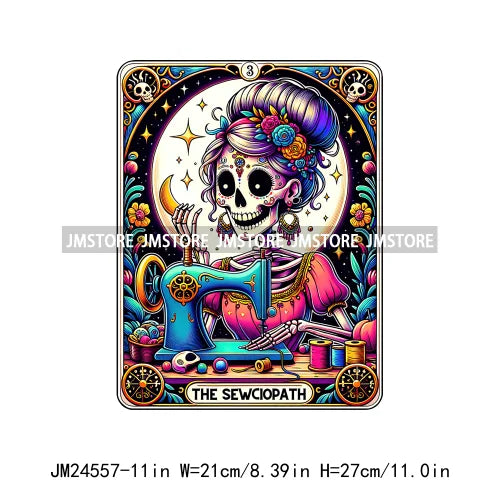 Funny Mexican Evil Eye Chismosa La Chigona Latina Skeleton Tarot Card Logos Iron On DTF Heat Press Transfer Stickers For Clothes