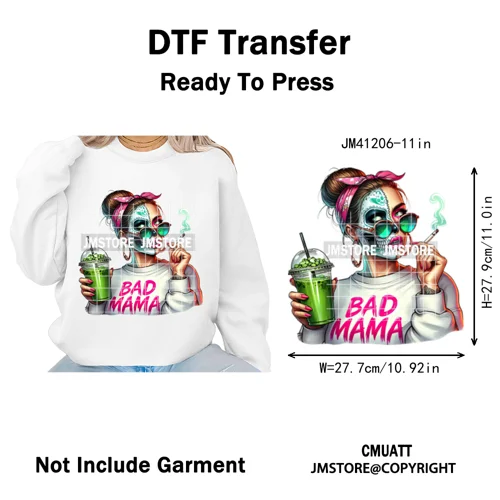 Creepy Killer Mama Club Halloween Spooky Vibes Horror Mom Iron on Washable DTF Transfer Stickers Ready to Press for T-shirts Bag