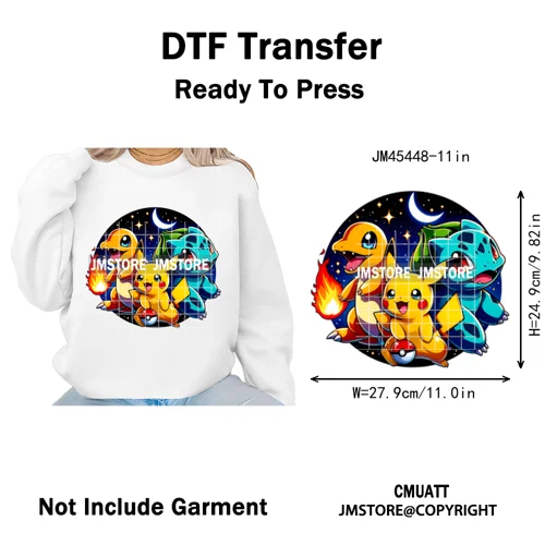 Cute Cartoon Monster Kids Anime Pokeball Game Lover Iron on Washable D ...