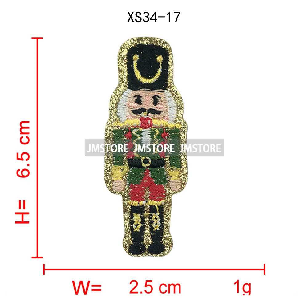 Cute Santa Claus Socks Snowman Merry Christmas Winter Vibes Glitter Sequin Iron on Embroidered Chenille Patches for Hoodies