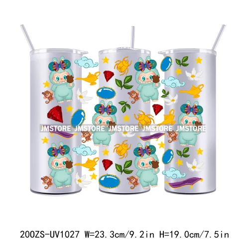 Cute Monster Doll Cartoon Character 20OZ Skinny Tumbler Wrap Ready To Apply UV DTF Transfer Stickers Durable Prints For Tumbler