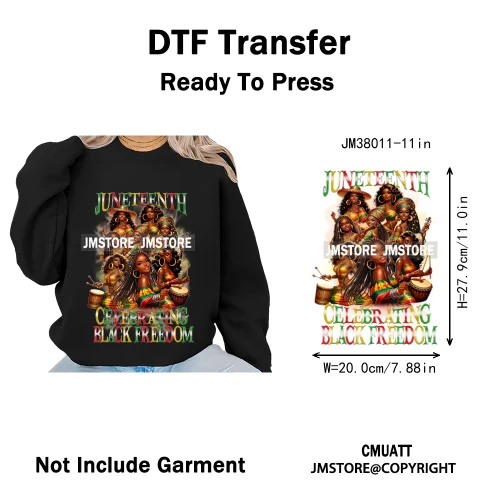 Juneteenth Vibes Black History They Not Like Us Black Queen Washable Iron on DTF Transfers Stickers Ready to Press for Clothing