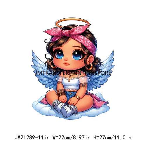 Cute Baby Angel Concha Valentine Kids Lovely Iron On DTF Transfers Printing Stickers Ready To Press For Hoodies