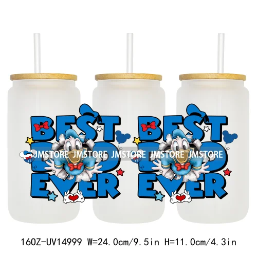 Best Dad Ever Father's Day UV DTF Stickers Ready to Transfer Cup Wrap Custom Labels DIY Craft For Libbey Can Glass Tumblers Mugs