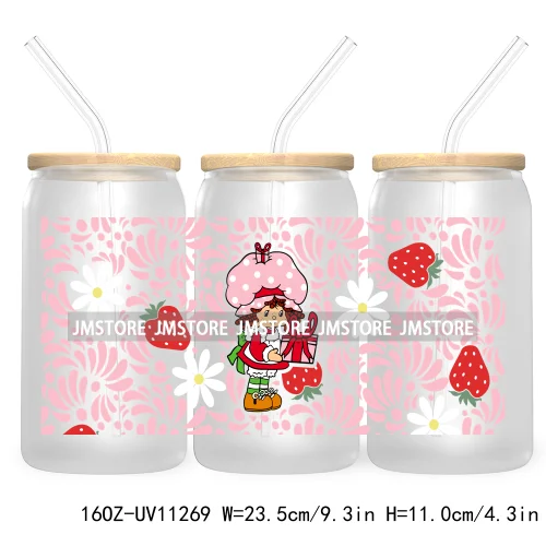 Christmas Cartoon Friends Holiday Season 16OZ UV Cup Wrap DTF Transfer Stickers For Libbey Glass Can Cup Tumbler Waterproof Logo