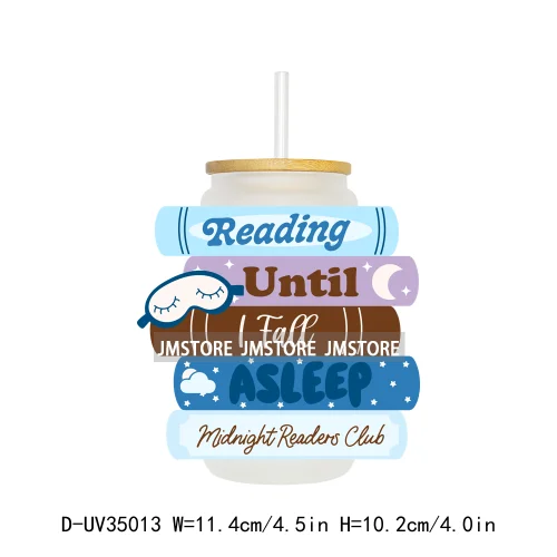 New Positive Quotes Bookish UV Sticker Decals For Libbey Cold Cups Mugs Tumbler Transfer Stickers Waterproof High Quality Labels