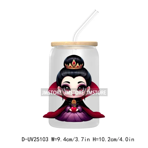 Cartoon Halloween Princess UV DTF Transfer Stickers Decals For Libbey Cold Cups Mugs Tumbler Waterproof DIY Custom Logo Labels