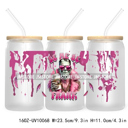 Trendy Horror Movies Character 16OZ UV Cup Wrap DTF Transfer Stickers For Libbey Glass Can Cups Tumbler Coffee Now Slash Later