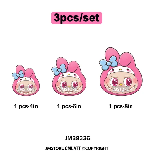 New Cartoon Costume Monster Dolls Lover DTF Printing Decals Iron on Washable Transfers Stickers Ready to Press for T-shirts