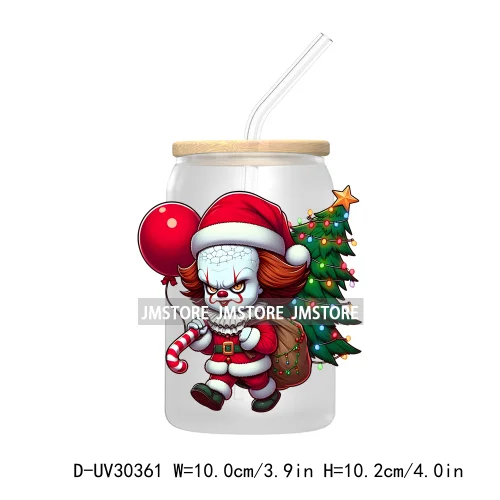 Christmas Horror Movie Killers UV DTF Transfer Stickers Decals For Libbey Cold Cups Mugs Tumbler High Quality Cartoon Characters