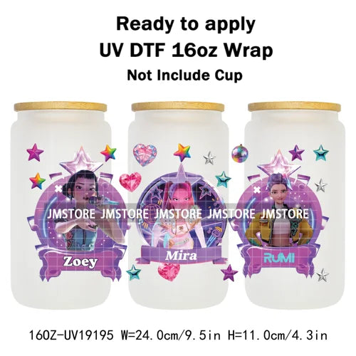 Kpop Idol Fan Art Anime Lover Gift UV DTF Cup Wrap Ready To Apply Transfer Stickers 16OZ Tumbler Wraps DIY For Libbey Glass Can