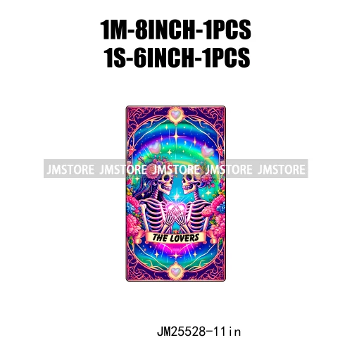 Skeleton La Maestra Chingona Smoke Women Lovers Tarot Card Printing DTF Iron On Transfer Stickers Ready To Press For Clothes Bag