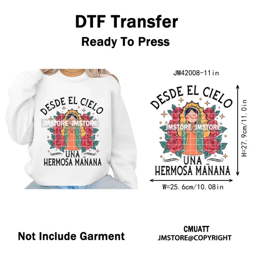 Feliz Navidad Mexican Christmas Concha Santa Latina Holiday Fiesta Iron on DTF Transfers Stickers Ready to Press for T-shirts