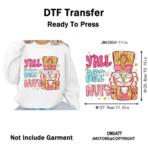Funny Christmas Tree Coquette Holly Jolly Merry and Bright Festive Lover Iron on DTF Transfer Sticker Ready to Press for Hoodies