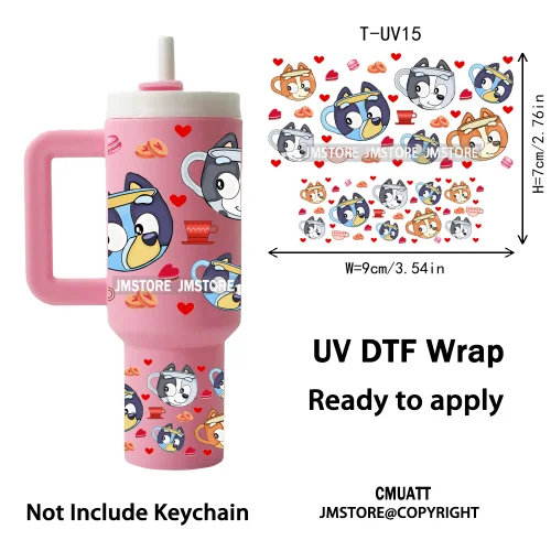 Wholesale Bulk Cartoon UV DTF Wraps Ready To Apply Transfer Stickers Waterproof For Mini Tumbler Keychain