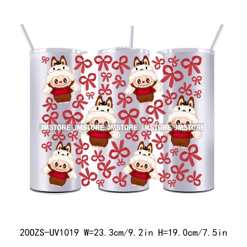 Cute Monster Doll Cartoon Character 20OZ Skinny Tumbler Wrap Ready To Apply UV DTF Transfer Stickers Durable Prints For Tumbler