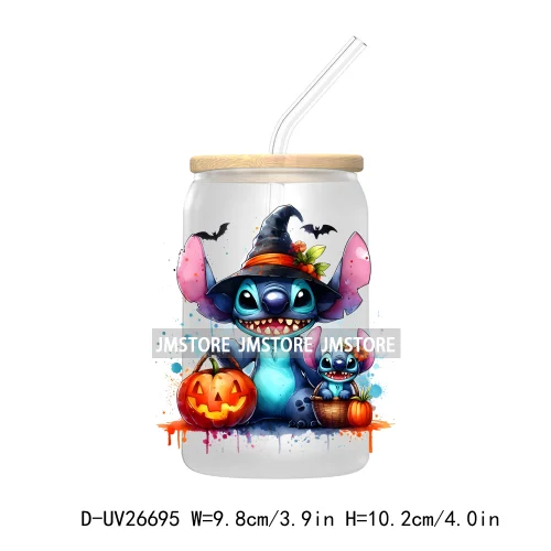 Cartoon Mouse And Friends Halloween Pumpkin UV DTF Transfer Stickers Decals For Libbey Cold Cups Mugs Tumbler Custom Labels Fall