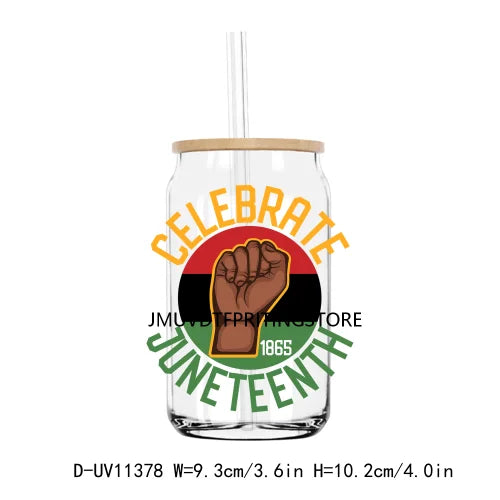 Juneteenth 1865 Black History Month UV DTF Transfers Stickers Decals For Libbey Cold Cups Mugs Tumbler Waterproof DIY Craft