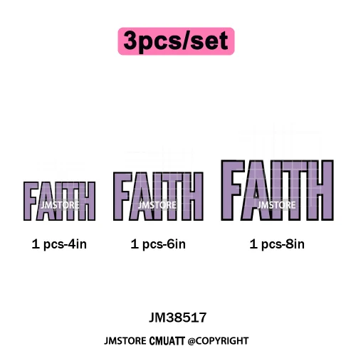 Inspirational God Faith Quotes Good Vibes Blessed Logos Iron on DTF Washable Transfers Stickers Ready to Press for T-shirts Bags