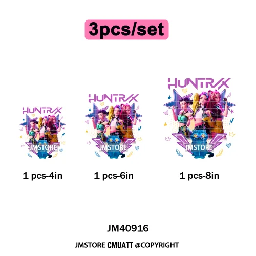 Music Kpop Group Lover Anime Fans Boys Girls Hunters Inspired Iron on DTF Washable Transfers Sticker Ready to Press for Clothing