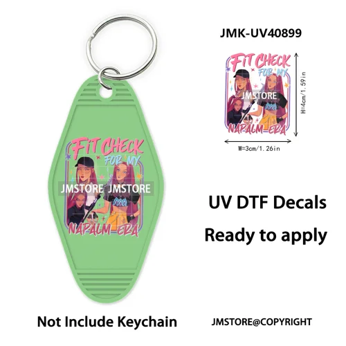 Kpop Demon Inspired Movie Character UV DTF Motel Keychain Decal Ready To Ship Durable Transfer Stickers Print For Hotel Keychain