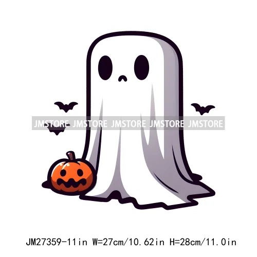 Funny Happy Death Watch Scary Movie Boo Ghost Halloween Vibes Thermal Logos DTF Iron On Heat Press Transfer Stickers For Clothes