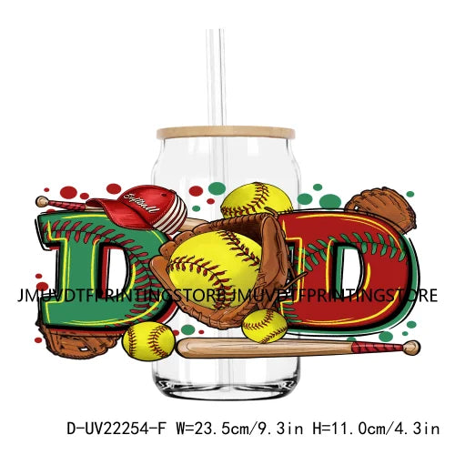 Dad Fixer Of All Things 16OZ UV DTF Cup Wrap Transfer Sticker Baseball Daddy Custom Durable Waterproof Logo For Libbey Glass Can