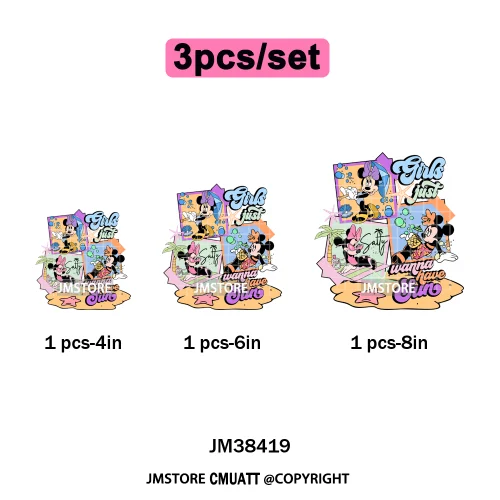 Funny Shells Coquette Bow Summer Salty Vibes Cartoon Printing Designs Iron On DTF Transfer Stickers Ready To Press T-shirts Bags
