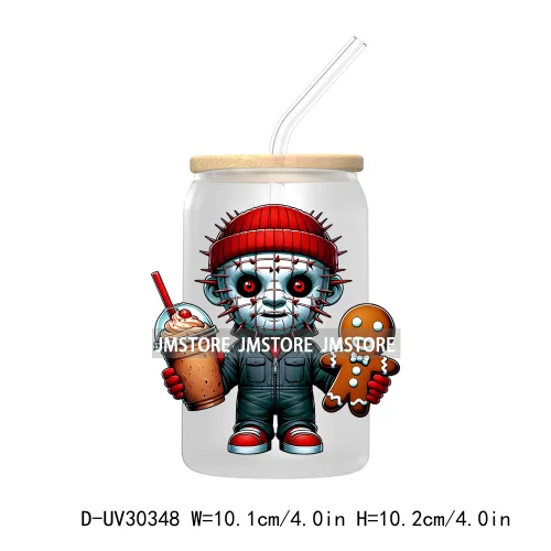 Christmas Horror Movie Killers UV DTF Transfer Stickers Decals For Libbey Cold Cups Mugs Tumbler High Quality Cartoon Characters