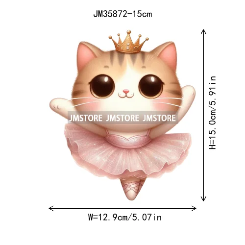 15cm 5.9in Kid Dancing Cats Animal Squirrel Iron On Transfer Sticker For Clothes Printed Thermal Applique Washable T-Shirt Decal