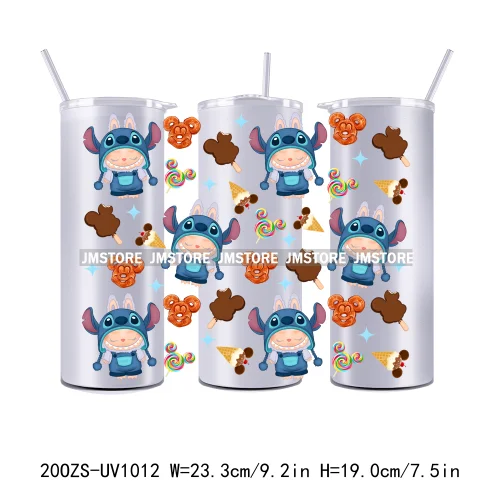 Cute Monster Doll Cartoon Character 20OZ Skinny Tumbler Wrap Ready To Apply UV DTF Transfer Stickers Durable Prints For Tumbler