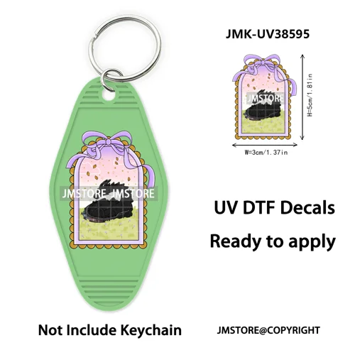 Positive Quotes Books Coffee Lover Girly UV DTF Motel Keychain Decal Ready To Ship Transfer Stickers Prints For Hotel Keychain
