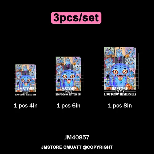 Kpop Culture Idol Movie Inspired Music Lover Cute Blue Anime Character Iron on DTF Transfers Stickers Ready to Press for Clothes