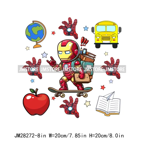 Cartoon Princess Character Friends Back To School Coquette Bow Decals DTF Iron On Transfers Stickers Ready To Press For T-shirts