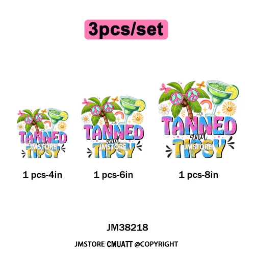 Spring Break Wildflower Seashell Turtle Coquette Sun Summer Vacation Iron on DTF Transfers Stickers Ready to Press for Clothes