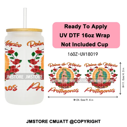 Tis The Season Mexican Christmas Coquette UV DTF Cup Wrap Ready To Apply Transfer Stickers Tumbler Wraps For Libbey Glass Can