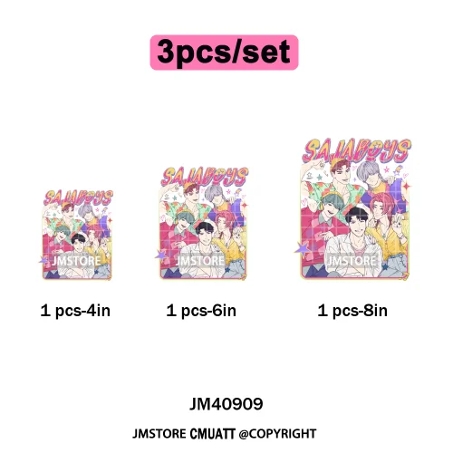 Music Kpop Group Lover Anime Fans Boys Girls Hunters Inspired Iron on DTF Washable Transfers Sticker Ready to Press for Clothing
