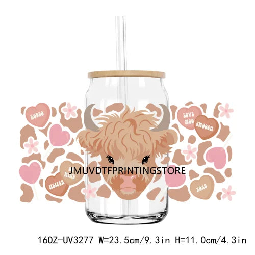 Cupid Ghostie Spooky Valentine's Day UV DTF Sticker For 16OZ Libbey Glass Cup Can Wrap Transfer Sticker Custom Labels DIY Logo