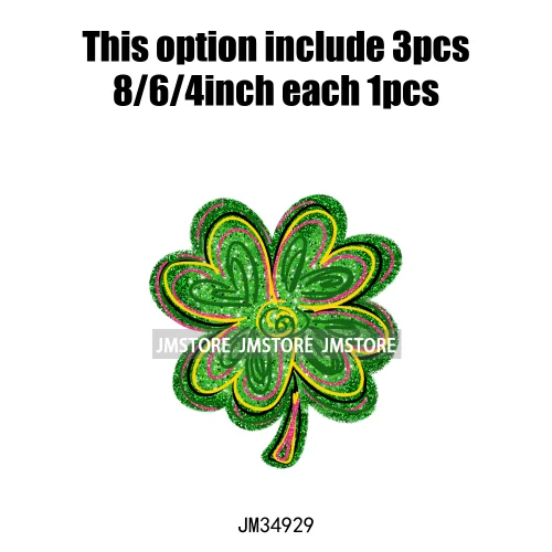 Feeling Lucky Vibes Coquette Shamrock Irish St Patrick's Day Iron On DTF Heat Transfers Stickers Ready To Press For T-shirts Bags