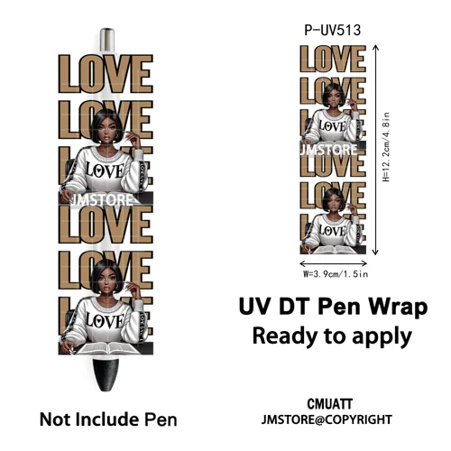 Black Girl Praying Afro Women Faith UV DTF Pen Wraps Ready To Apply Transfer Sticker Print Waterproof High Quality UV DTF Decal