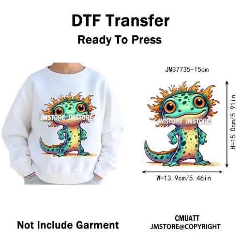 15cm 5.9in Kids Size Funny Pets Lovers Playful Panda Lion Chameleon Animal Iron on DTF Transfer Stickers Ready to Press for Bag