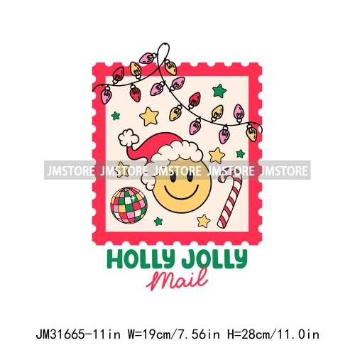 Holly Jolly Santa Christmas Mail Boots Coquette Gifts Festive Season Iron On DTF Transfers Stickers Ready To Press For Clothes