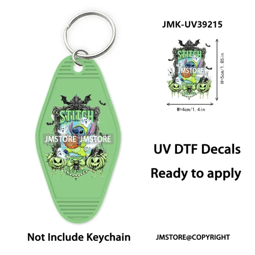 Horror Pumpkin Halloween Cartoon UV DTF Motel Keychain Decal Ready To Ship Durable Transfer Stickers Prints For Hotel Keychain
