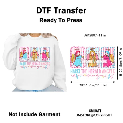 Funny Christmas Tree Coquette Holly Jolly Merry and Bright Festive Lover Iron on DTF Transfer Sticker Ready to Press for Hoodies
