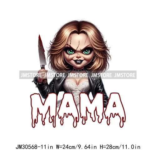 Halloween Spooky Horror Cartoon Mama Character Printing Iron On DTF Transfers Stickers Ready To Press For Sweatshirts